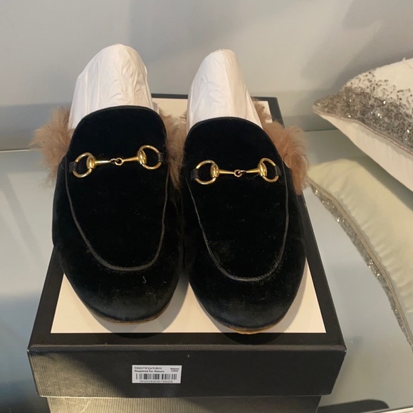 Gucci princetown black velvet mules - Picture 2 of 5